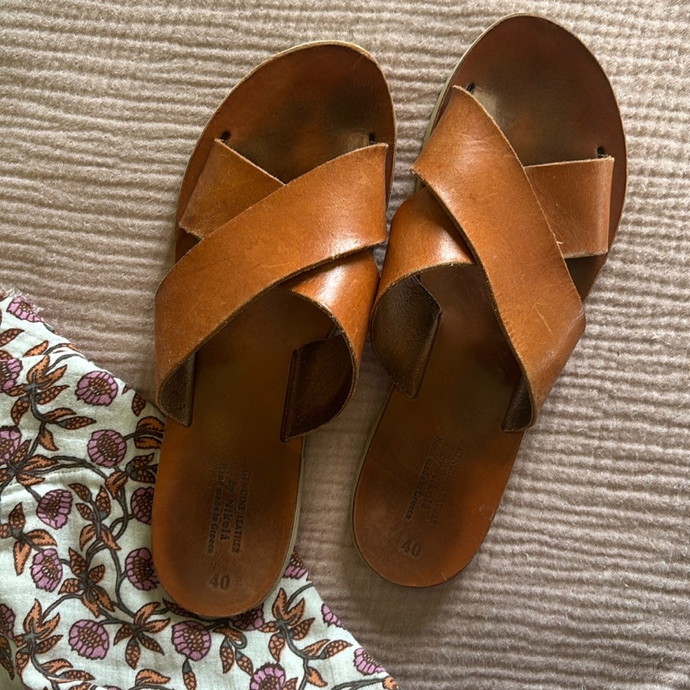 Handmade Leather slides